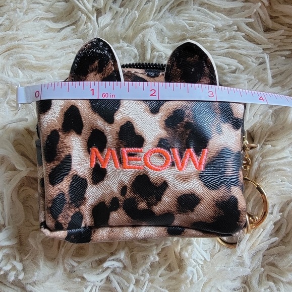 Leopard print MEOW coin purse - Picture 2 of 6